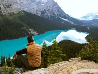 man outdoors egotistical
