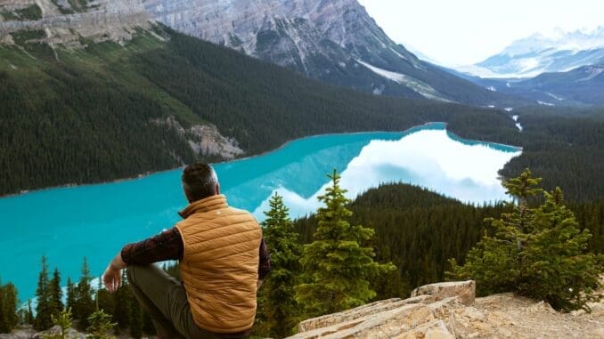 man outdoors egotistical