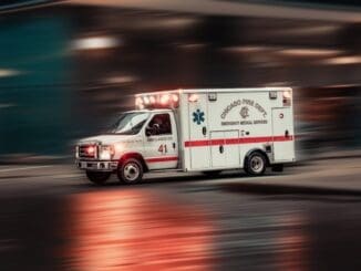 chicago first responders ambulance with trauma