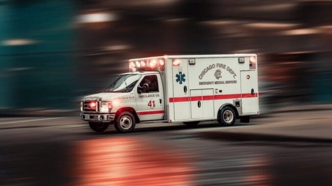 chicago first responders ambulance with trauma