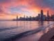 resident of edgewater chicago with anxiety looking at city skyline