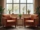 Two armchairs in a warm, sunlit Chicago therapy office offering queer affirming care